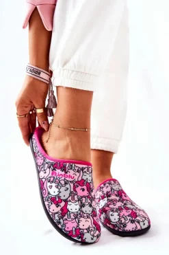 Papcie Klapki Befado Jednorożce 155D201 Różowe