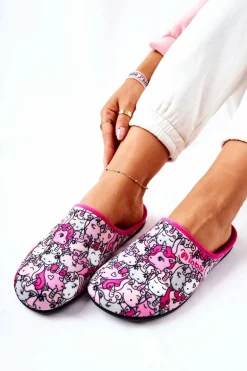 Papcie Klapki Befado Jednorożce 155D201 Różowe