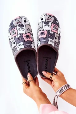 Papcie Klapki Befado Kotki 155D200 Szare