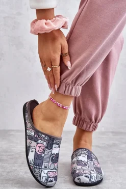 Papcie Klapki Befado Kotki 155D208 Szare