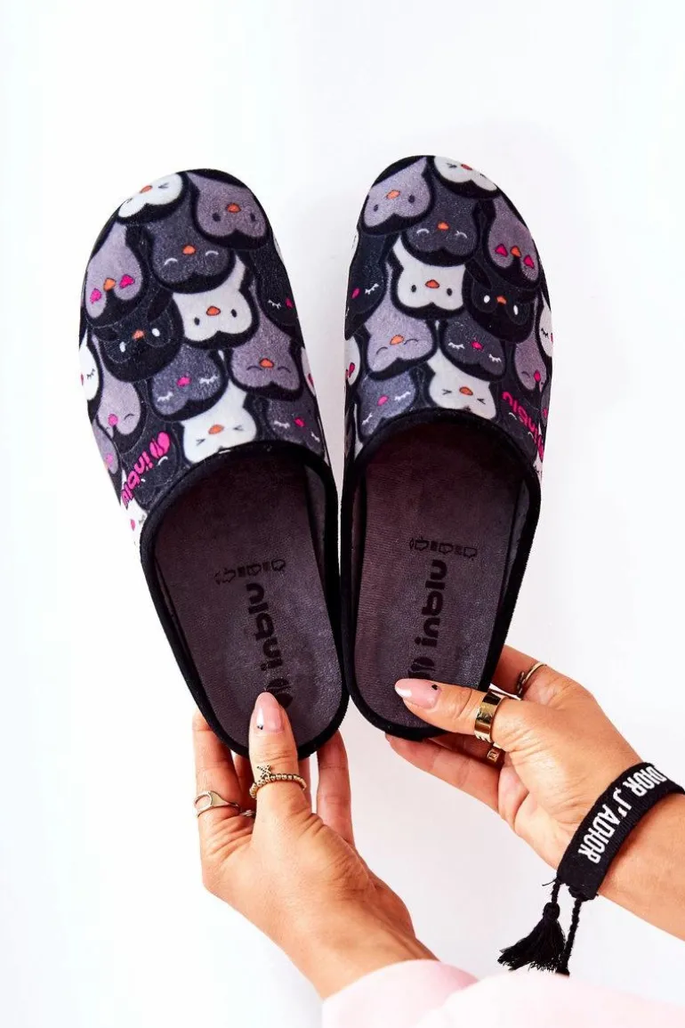 Papcie Klapki Befado Pingwinki 155D202 Czarne