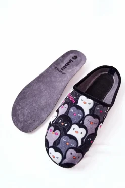 Papcie Klapki Befado Pingwinki 155D202 Czarne