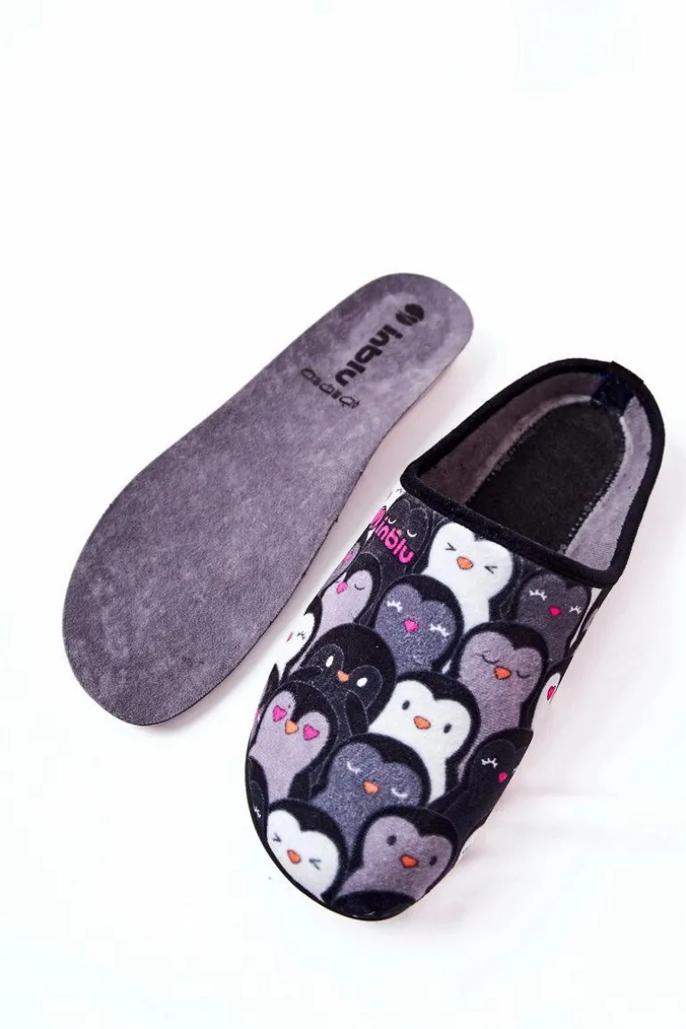 Papcie Klapki Befado Pingwinki 155D202 Czarne