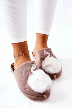 Papcie Ocieplane Łabędź Brązowe Reya