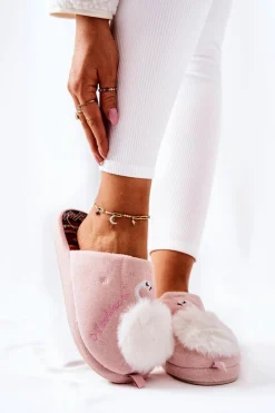 Papcie Ocieplane Łabędź Jasnoróżowe Reya