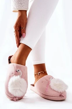 Papcie Ocieplane Łabędź Jasnoróżowe Reya