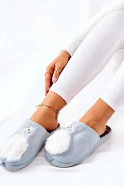 Papcie Ocieplane Łabędź Niebieskie Reya