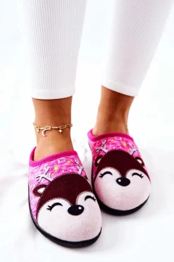 Papcie Ocieplane Renifer Różowe Taffy