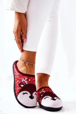 Papcie Ocieplane Renifer Czerwone Taffy