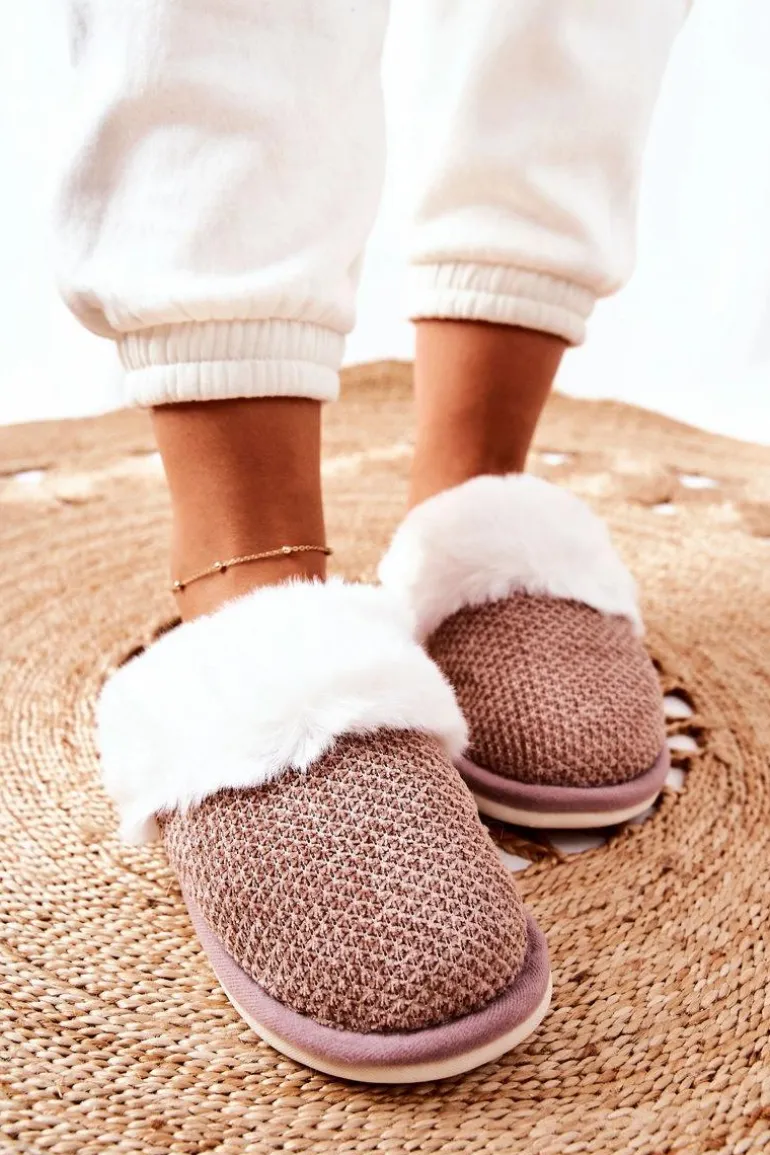 Papcie Ocieplane Z Futerkiem Jasnobrązowe Flamarin