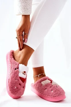 Papcie Świąteczne Mikołaj I Renifer Różowe