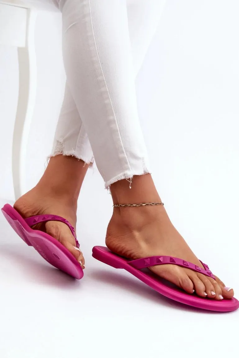 Płaskie Elastyczne Klapki Japonki Damskie ZAXY JJ285252 Fuksja