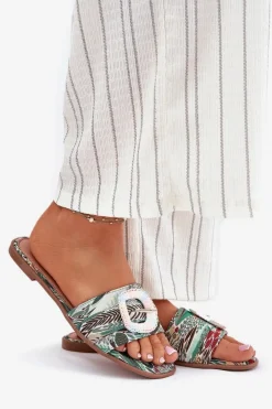 Płaskie Klapki Damskie Z Ozdobną Klamrą Multikolor Clariola