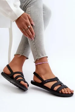 Płaskie Sandały Damskie 83516 Ipanema Style Sandal Fem Czarne