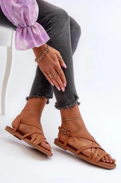 Płaskie Sandały Damskie Big Star NN274013 Camel