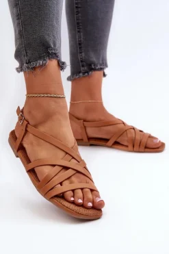 Płaskie Sandały Damskie Big Star NN274013 Camel