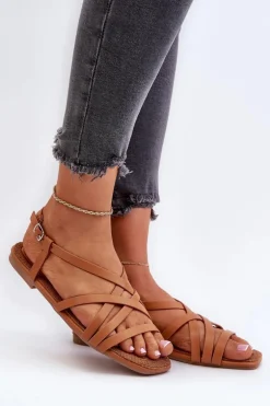 Płaskie Sandały Damskie Big Star NN274013 Camel