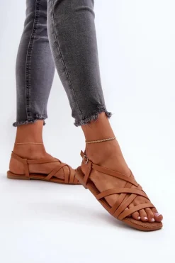 Płaskie Sandały Damskie Big Star NN274013 Camel