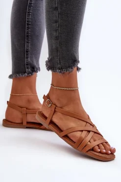 Płaskie Sandały Damskie Big Star NN274013 Camel