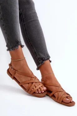 Płaskie Sandały Damskie Big Star NN274013 Camel