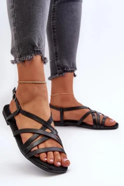 Płaskie Sandały Damskie Big Star NN274011 Czarne