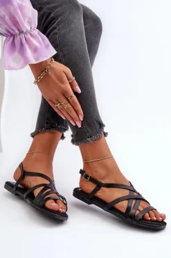 Płaskie Sandały Damskie Big Star NN274011 Czarne