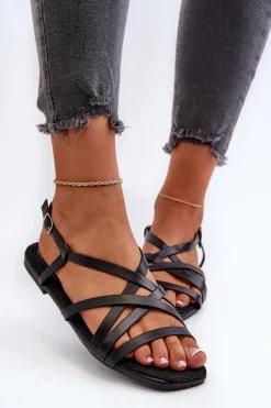 Płaskie Sandały Damskie Big Star NN274011 Czarne