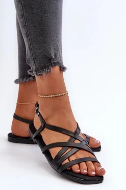 Płaskie Sandały Damskie Big Star NN274011 Czarne