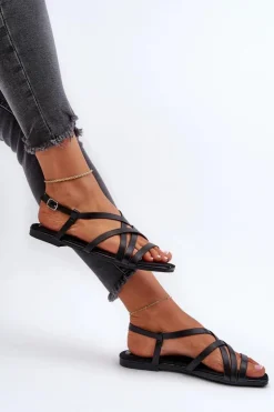 Płaskie Sandały Damskie Big Star NN274011 Czarne