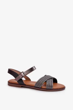 Płaskie Sandały Damskie S.Barski MY923 Czarne