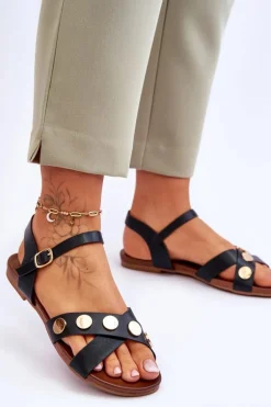 Płaskie Sandały S.Barski KV-5541-35 Czarne