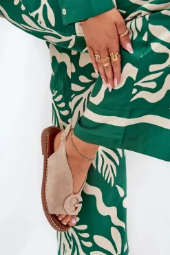 Płaskie Sandały Z Ozdobą Beżowe Haliones