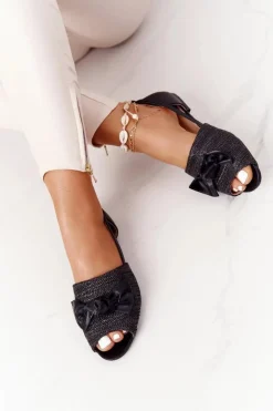 Płaskie Sandały Z Plecionką Lu Boo Czarne