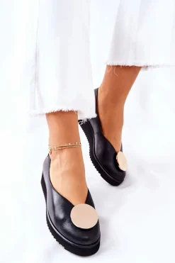 Półbuty Baleriny Na Platformie Maciejka Czarne 5315B-01