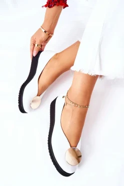 Półbuty Baleriny Na Platformie Maciejka Białe 5315B-11