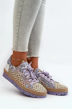 Półbuty Damskie Skórzane Maciejka 05897-05 Fioletowe