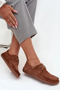Półbuty Damskie Typu Barefoot Z Naturalnego Zamszu Zazoo 327 Brązowe