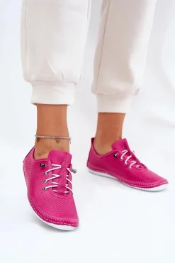 Półbuty Damskie Ze Skóry Naturalnej Artiker 54C0830 Różowe