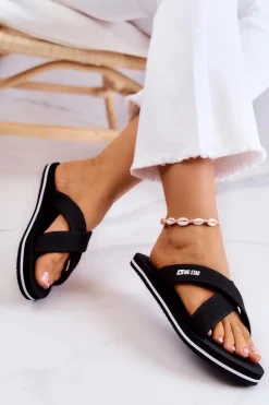 Piankowe Damskie Klapki Big Star JJ274A338 Czarne