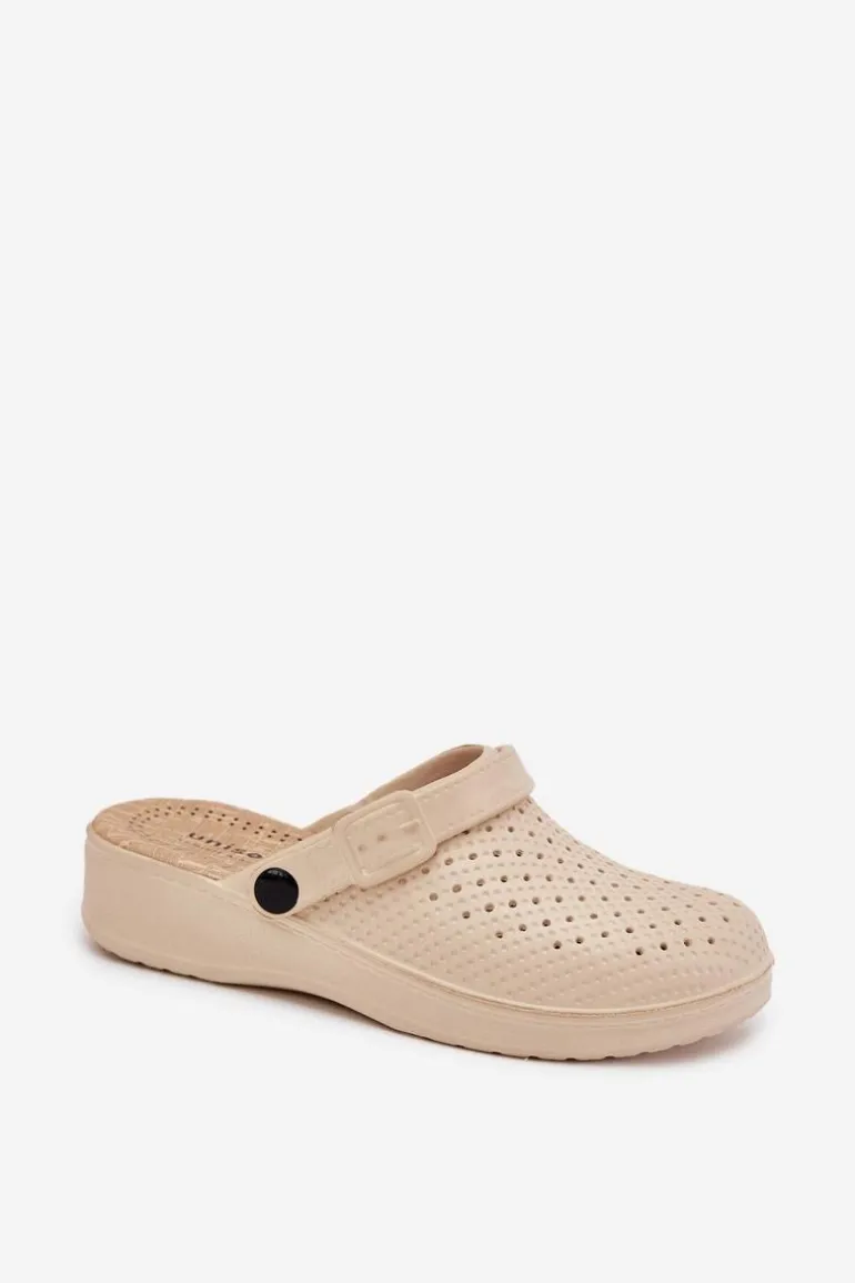 Piankowe Klapki Chodaki Damskie Beżowe Faylina