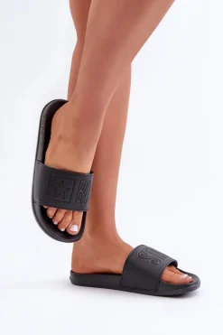 Piankowe Klapki Damskie Big Star OO274040 Czarne