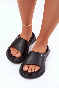 Piankowe Klapki Damskie Big Star RR274A577 Czarne