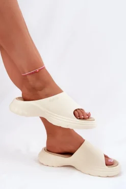 Piankowe Klapki Damskie Big Star RR274A579 Beżowe