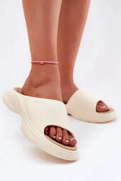 Piankowe Klapki Damskie Big Star RR274A579 Beżowe