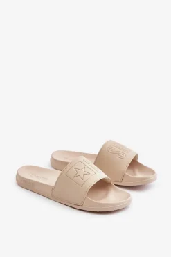 Piankowe Klapki Damskie Big Star OO274043 Beżowe