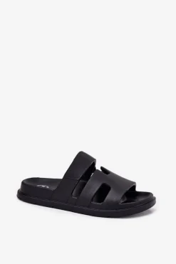 Piankowe Klapki Damskie Czarne Dimelle