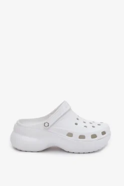 Piankowe Klapki Damskie Na Masywnej Podeszwie Big Star RR274A119 Białe