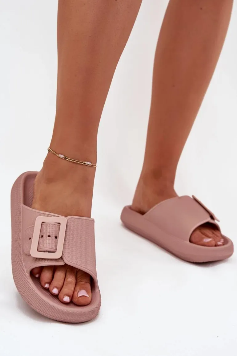 Piankowe Klapki Damskie Z Klamrą Vinceza 75207 Brudny Róż