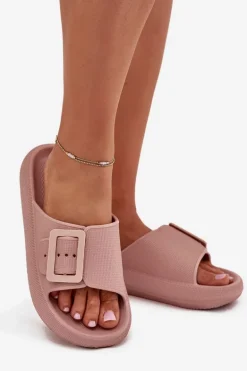 Piankowe Klapki Damskie Z Klamrą Vinceza 75207 Brudny Róż