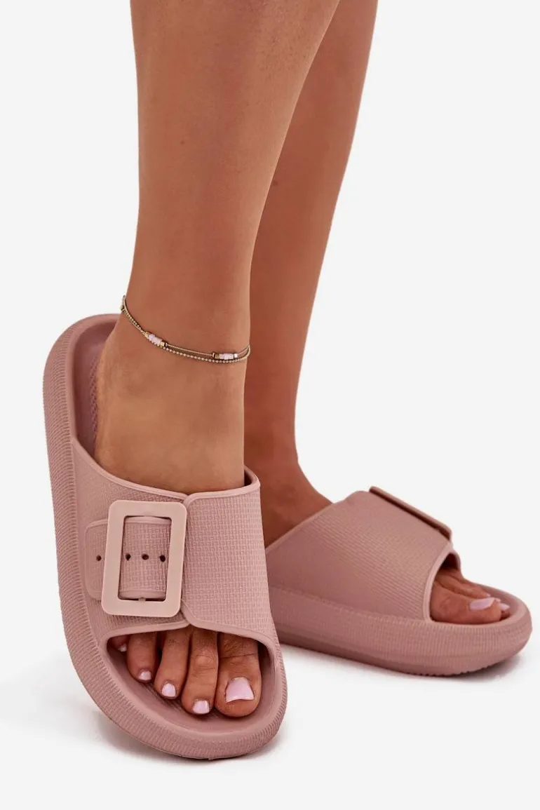 Piankowe Klapki Damskie Z Klamrą Vinceza 75207 Brudny Róż